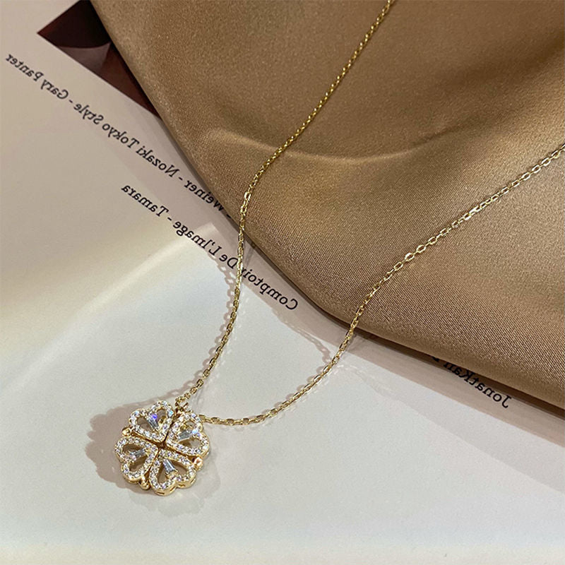 Heart Four-Leaf Clover Locket Necklace – view 8 of 11 | My Dressing Room