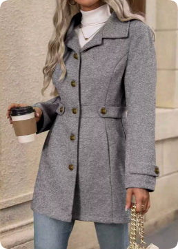 Elegant Wool-Blend Single-Breasted Coat – view 12 of 12 | My Dressing Room