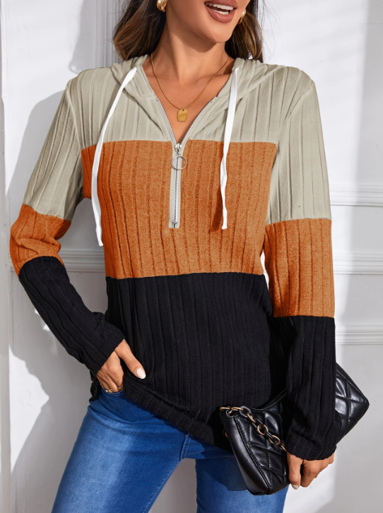 Color Block Zip-Up Hoodie - view 3