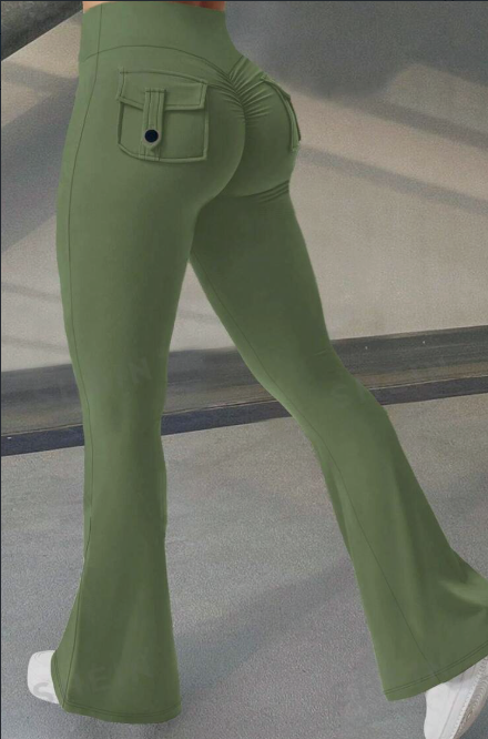 High-Waist Flare Yoga Pants with Pockets - view 3