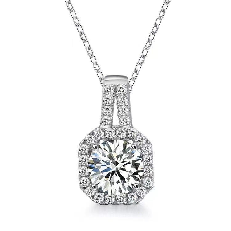 Moissanite S925 Sterling Silver Necklace for Women – main view | My Dressing Room