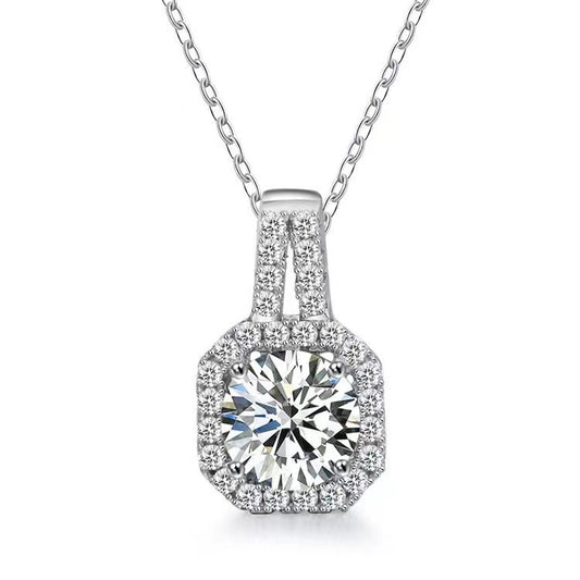 Moissanite S925 Sterling Silver Necklace for Women – main view | My Dressing Room