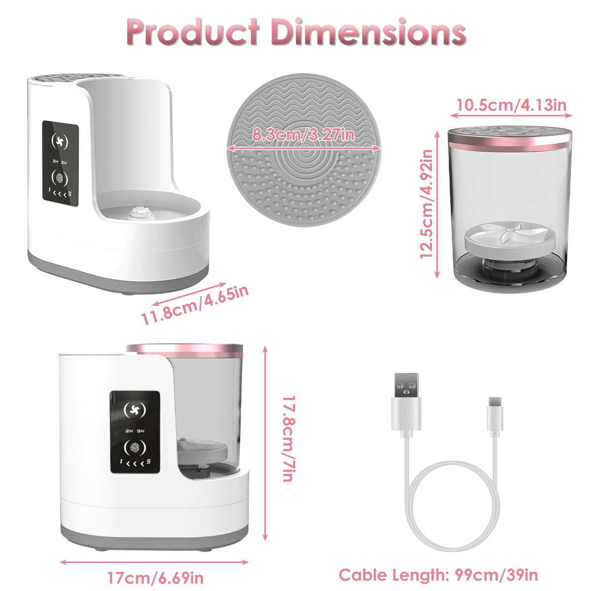 4 In 1 Electric Makeup Brush Cleaner USB Powered Automatic Brush Blender Machine With Timer Digital Display Cleaning Drying UV Disinfection Brush Storage For All Types Of Brushes Valentines Day Gift – view 6 of 10 | My Dressing Room