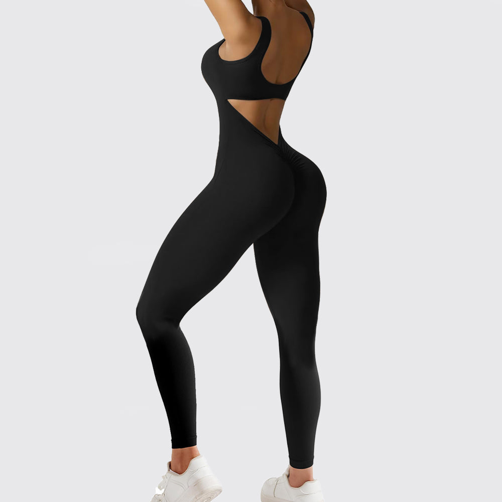 Sleeveless Flare Yoga Jumpsuit – view 6 of 18 | My Dressing Room
