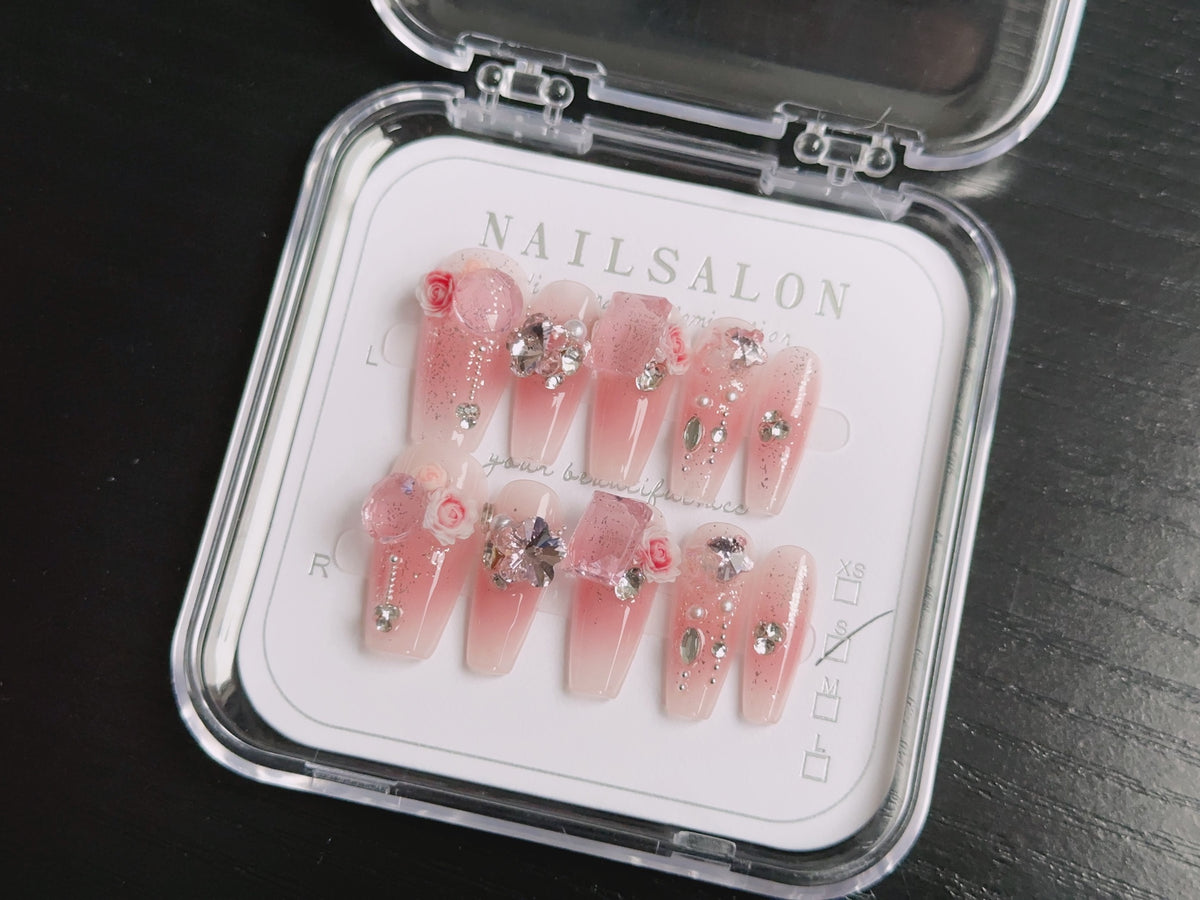 Pink Gem Press-On Nails (10 pcs) - view 2