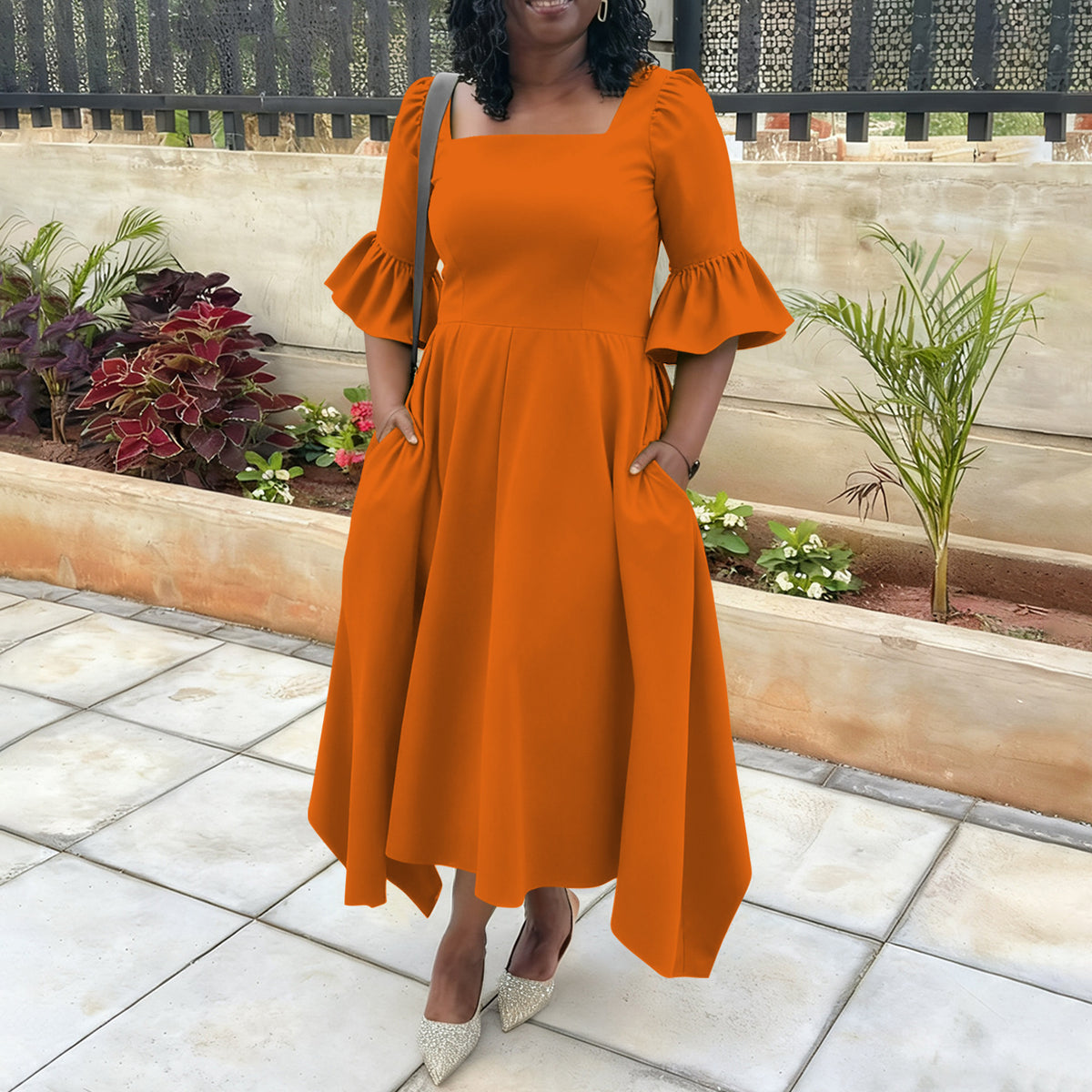 Ruffled Sleeve Pocket Knit Dress – view 8 of 8