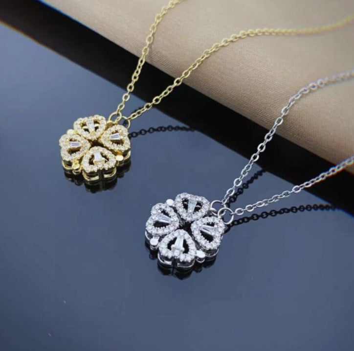 Heart Four-Leaf Clover Locket Necklace – view 6 of 11 | My Dressing Room