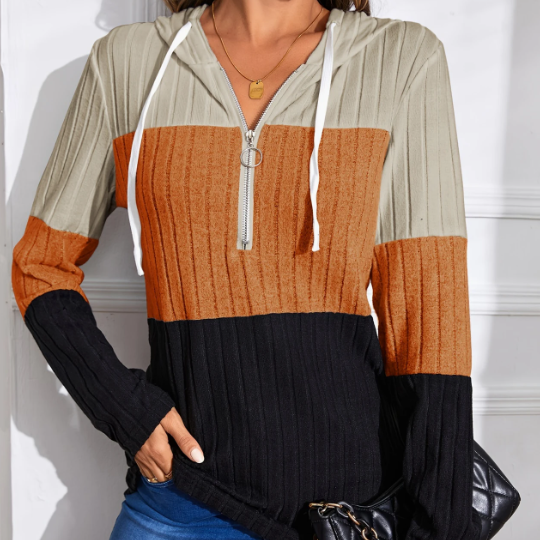 Color Block Zip-Up Hoodie - view 2