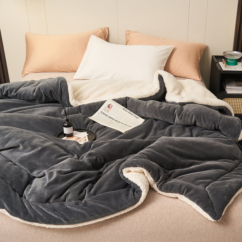 Thick Reversible Sherpa Fleece Blanket - view 6