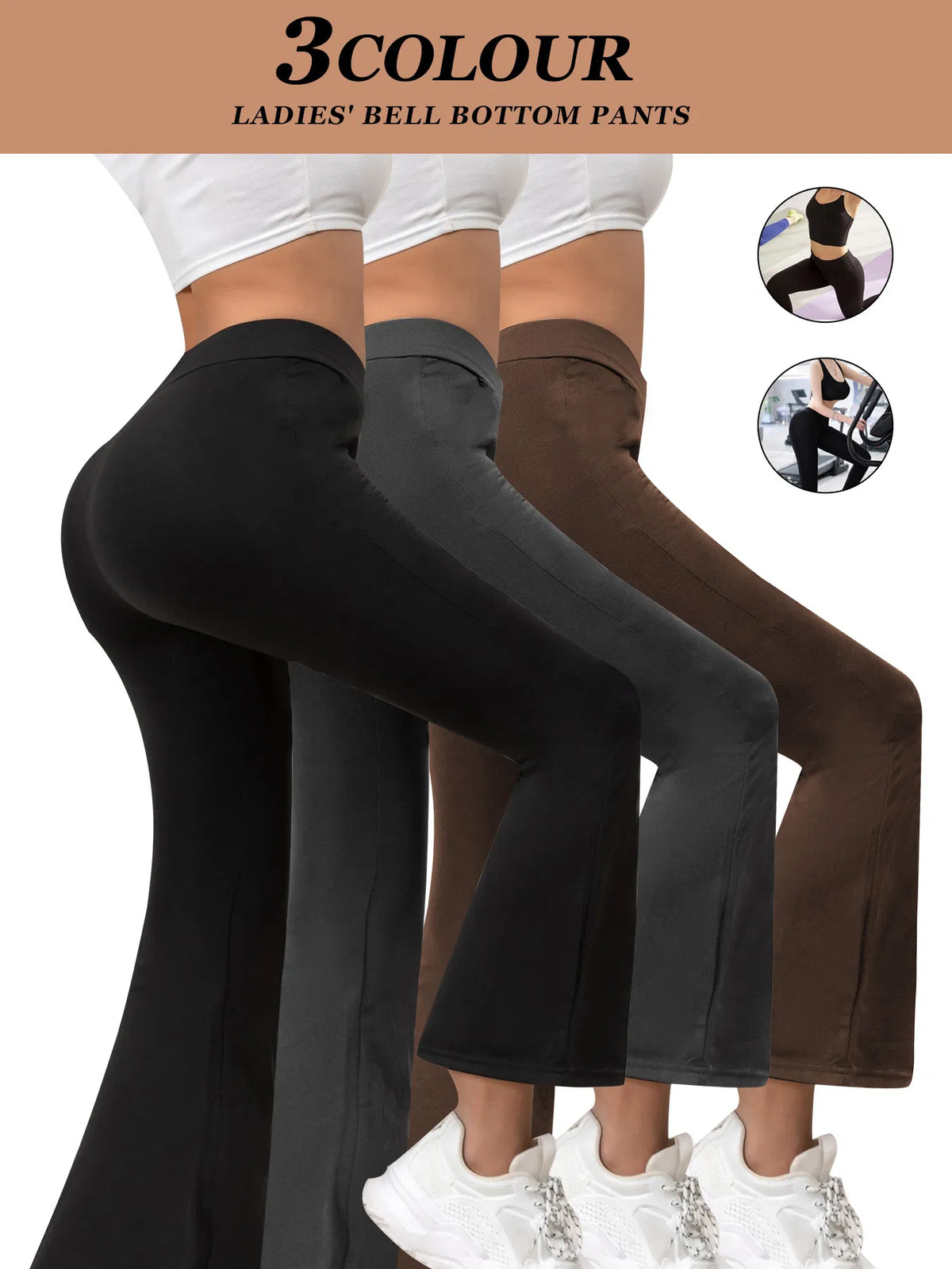 3-Piece High-Waist Flare Yoga Pants – main view | My Dressing Room