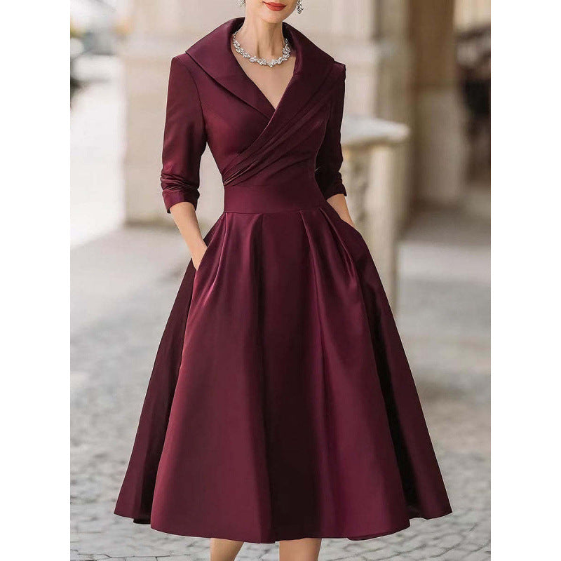 Fitted Long Sleeve Maxi Dress in Wine Red – view 9 of 18