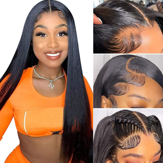 Straight Natural Color Lace Front Wig – front view
