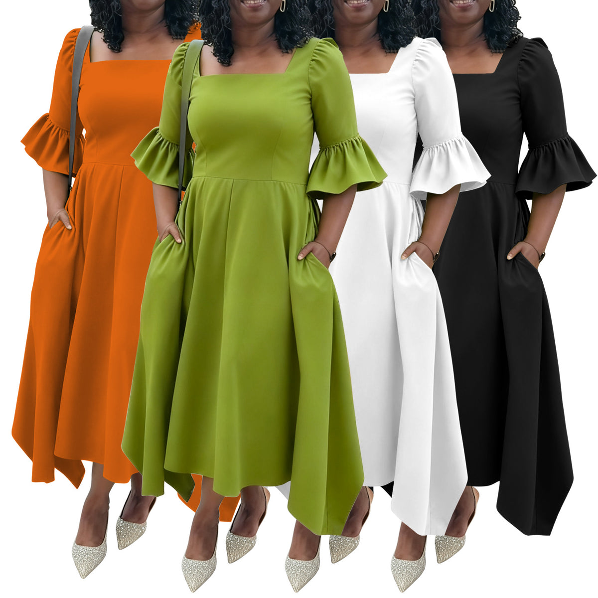 Ruffled Sleeve Pocket Knit Dress – view 7 of 8