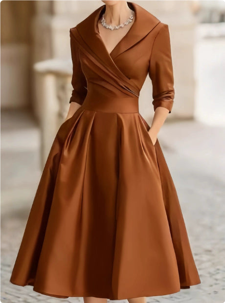 Fitted Long Sleeve Maxi Dress in Coffee – view 12 of 18