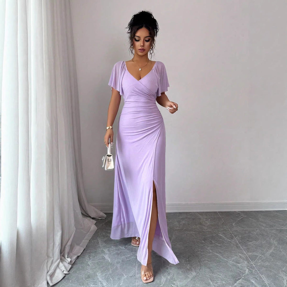Flutter Sleeve Pleated Sheath Dress – view 6 of 12