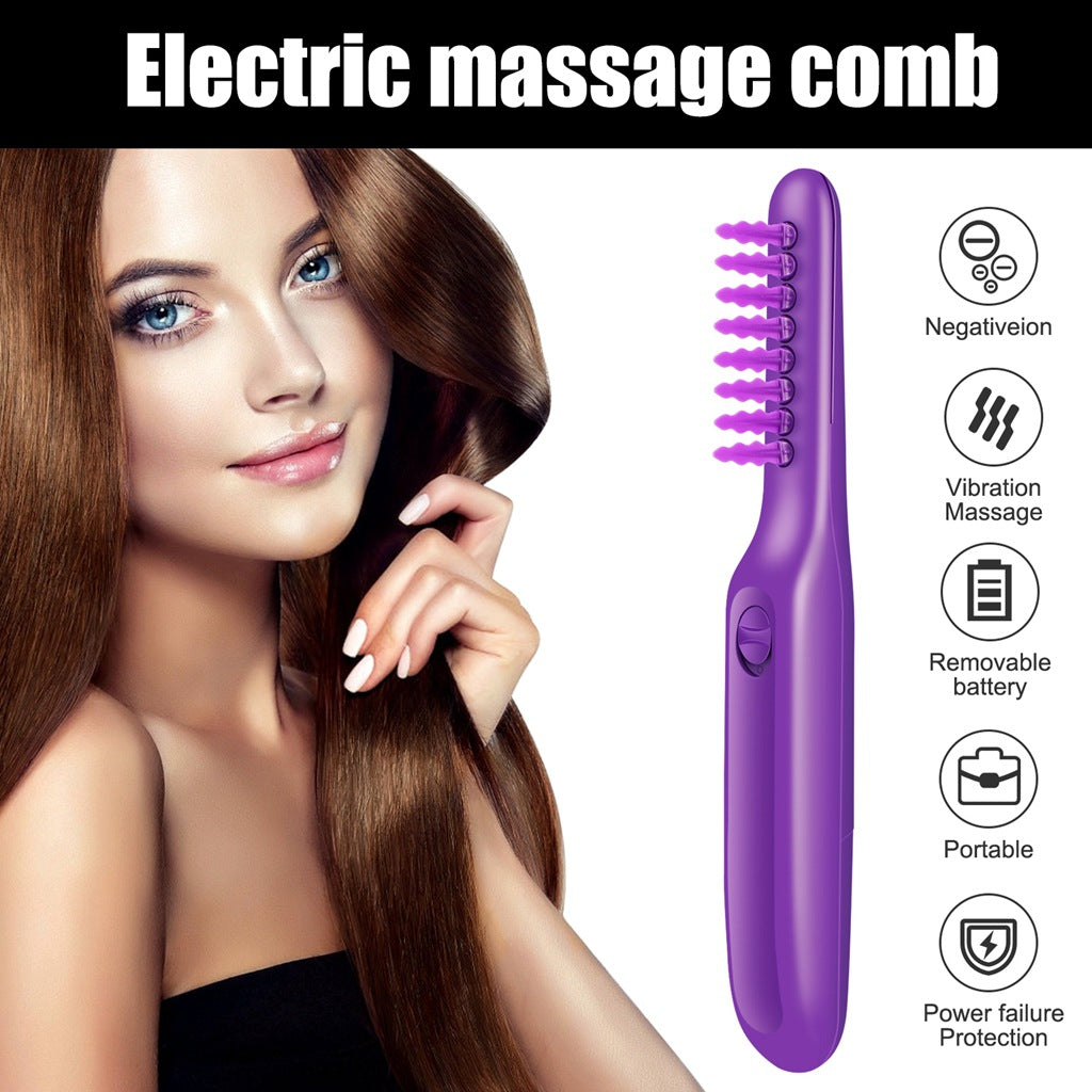 Electric Scalp Massage Detangling Brush, purple – main view | My Dressing Room