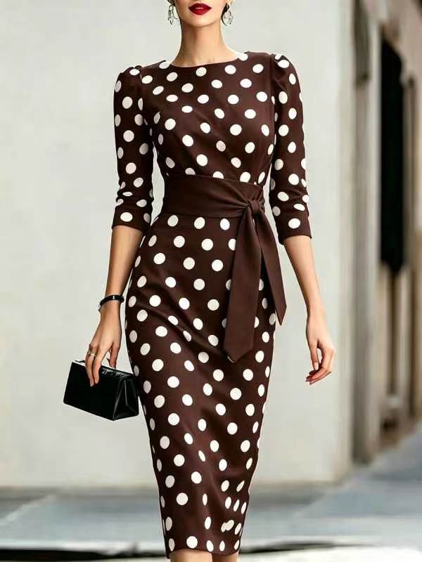 Polka Dot Belted Midi Dress – view 11 of 12 | My Dressing Room