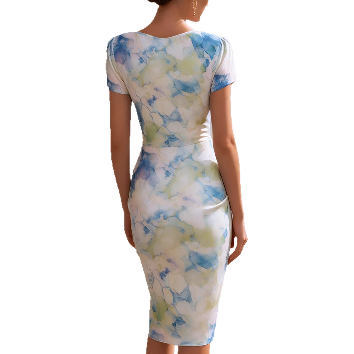 Printed Short-Sleeve Bodycon Dress – view 6 of 11