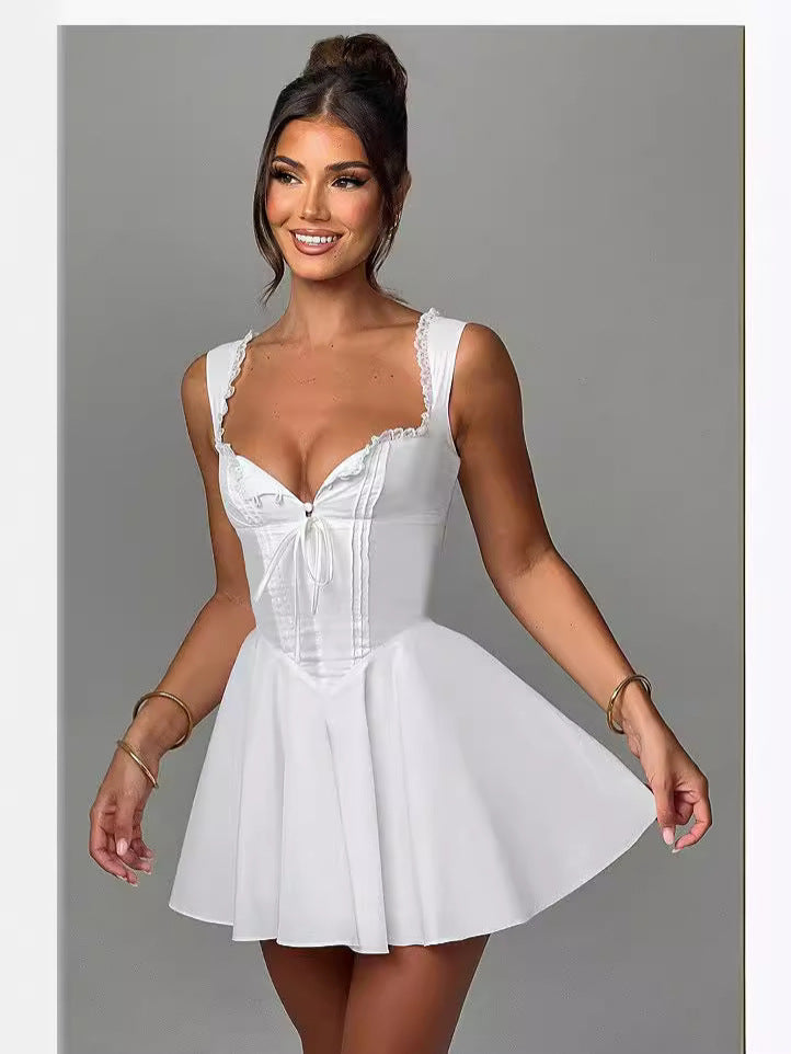 Retro Cami Bodycon Dress in White – view 12 of 12