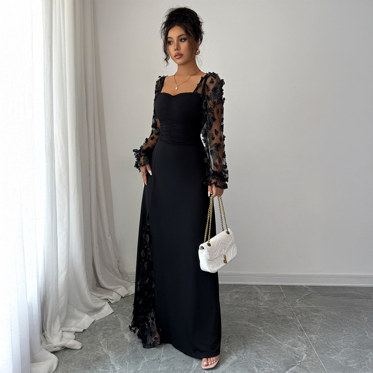 Floral Long Sleeve Midi Dress – view 4 of 8