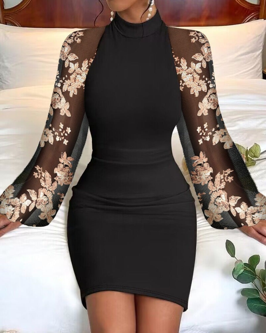 Lace Long Sleeve Bodycon Midi Dress – view 2 of 10