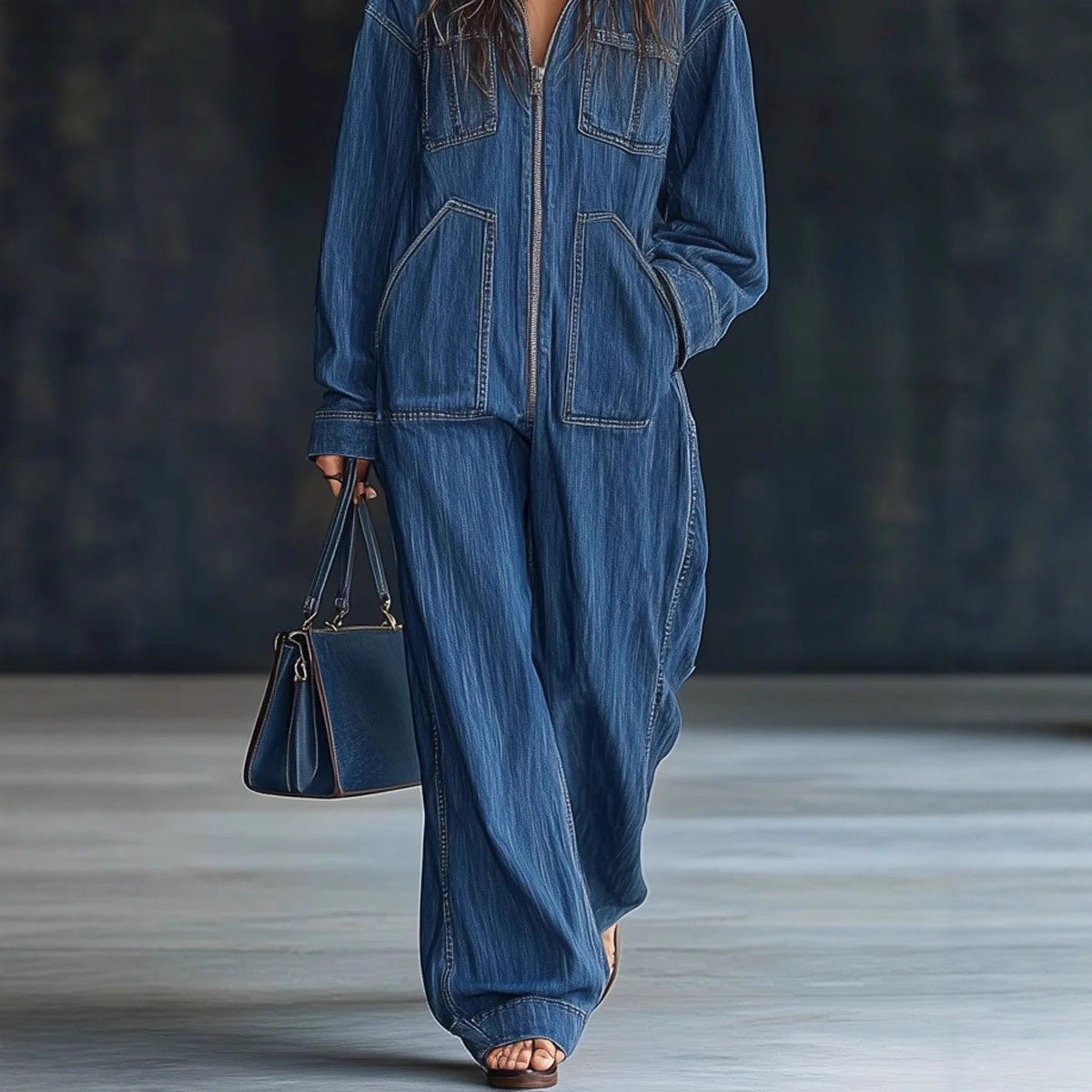 Hooded Denim Overall Jeans – view 2 of 5 | My Dressing Room